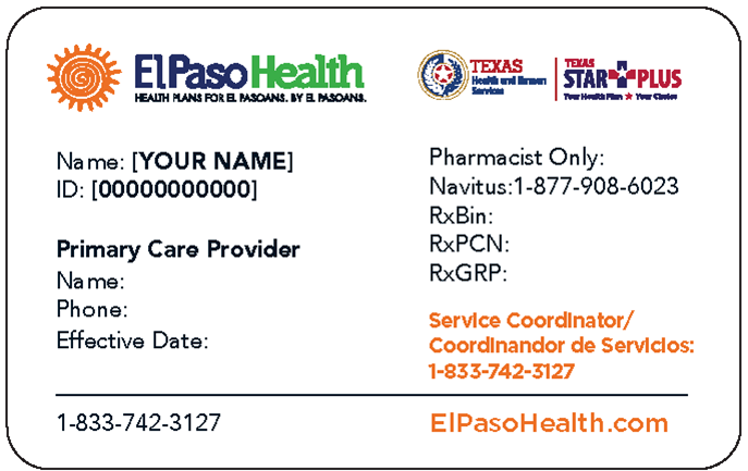 El Paso Health STAR-PLUS member ID